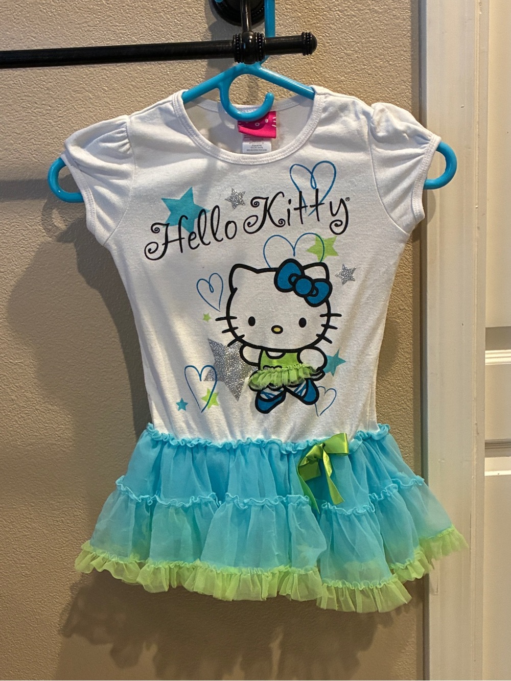 Hello Kitty Pink Label White Tee with Blue Accents